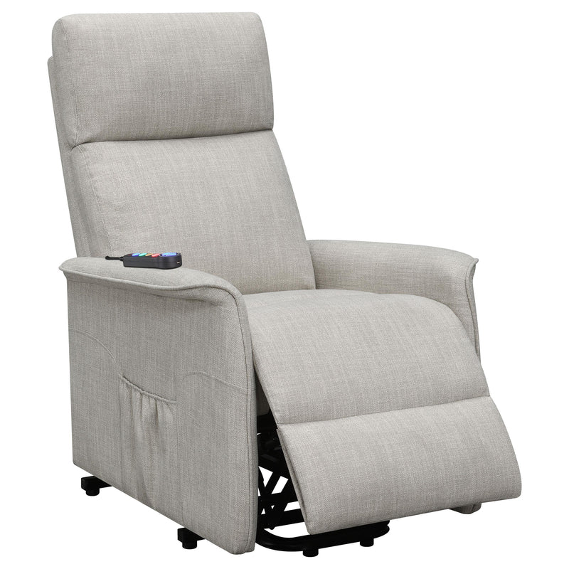  Coaster Furniture Herrera 609407P Upholstered Power Lift Massage Chair - Beige IMAGE 2