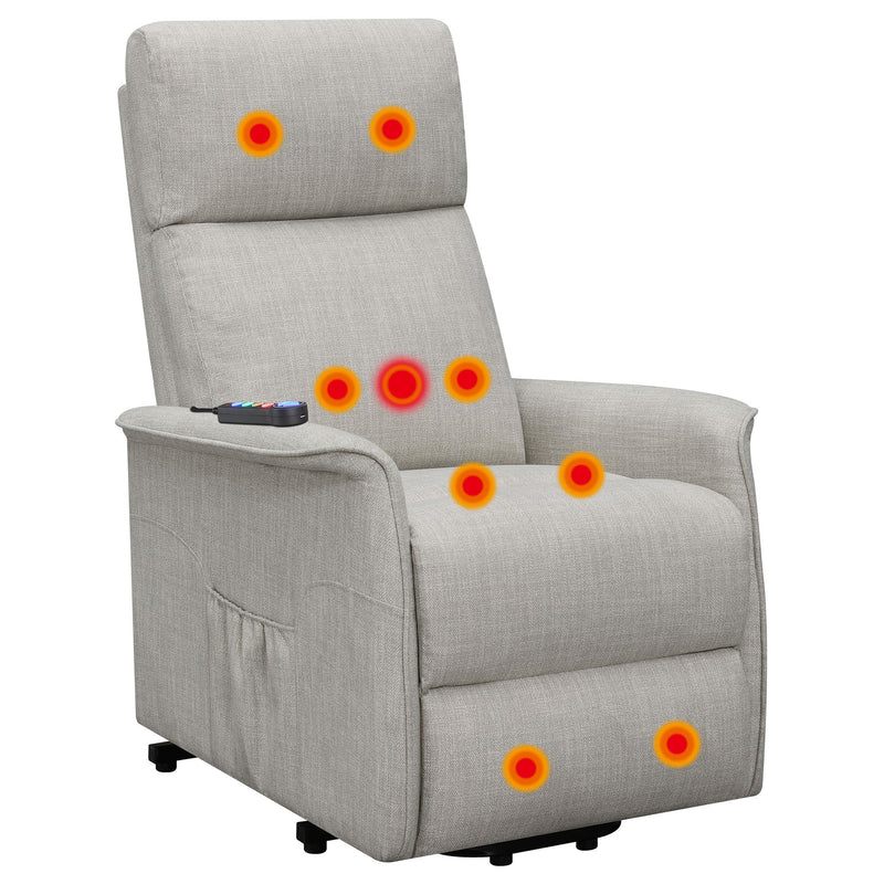  Coaster Furniture Herrera 609407P Upholstered Power Lift Massage Chair - Beige IMAGE 3