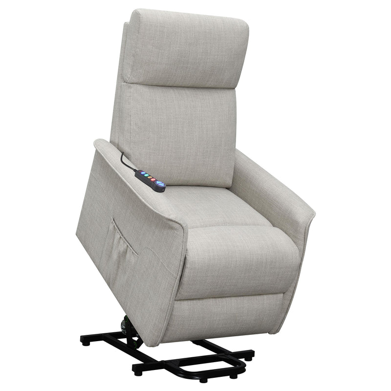  Coaster Furniture Herrera 609407P Upholstered Power Lift Massage Chair - Beige IMAGE 4