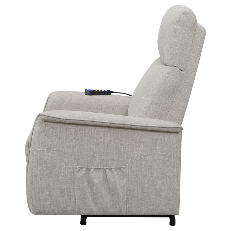  Coaster Furniture Herrera 609407P Upholstered Power Lift Massage Chair - Beige IMAGE 6