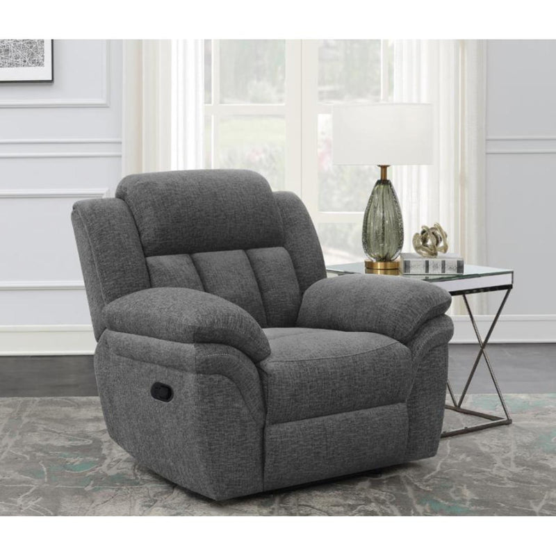  Coaster Furniture Bahrain 609543 Upholstered Glider Recliner - Charcoal IMAGE 9