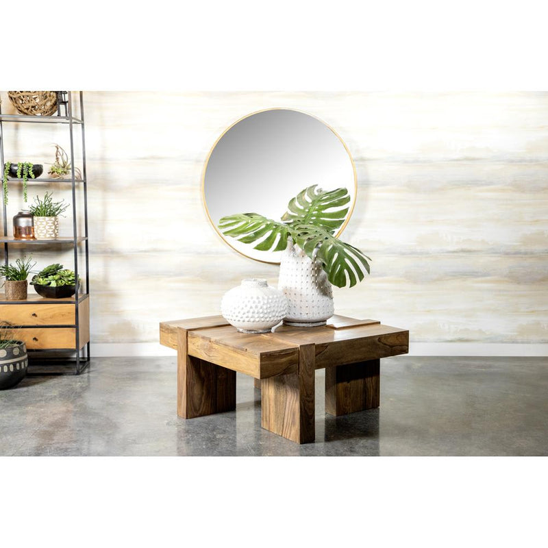  Coaster Furniture Samira 724138 Square Solid Wood Coffee Table - Natural Sheesham IMAGE 7