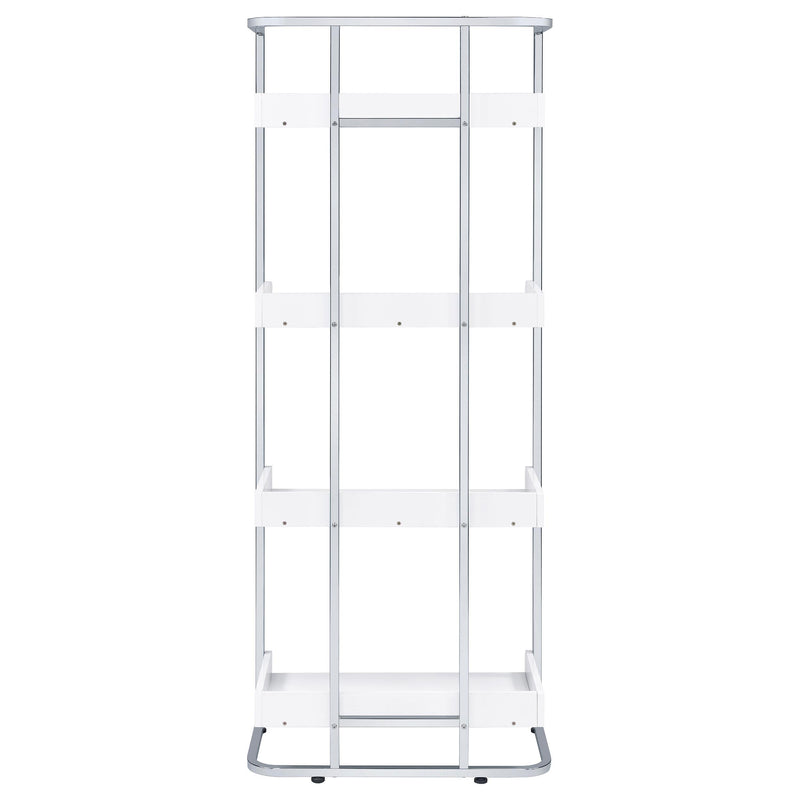  Coaster Furniture Ember 803402 68-inch 4-shelf Bookshelf - White High Gloss and Chrome IMAGE 6