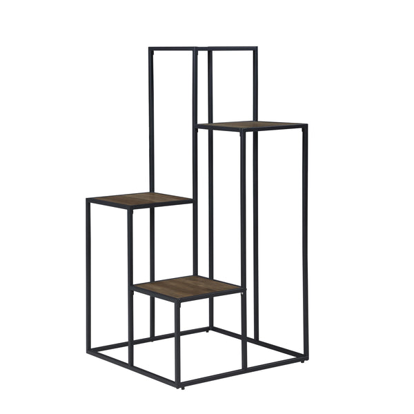  Coaster Furniture Rito 805670 4-tier Multi-Display Shelf - Rustic Brown and Black IMAGE 1