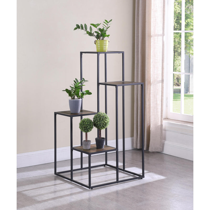  Coaster Furniture Rito 805670 4-tier Multi-Display Shelf - Rustic Brown and Black IMAGE 5