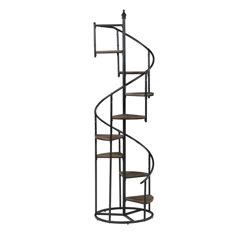  Coaster Furniture Roseglen 805675 69-inch 8-shelf Staircase Bookshelf - Rustic Brown IMAGE 1