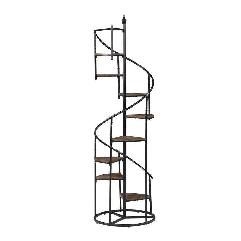  Coaster Furniture Roseglen 805675 69-inch 8-shelf Staircase Bookshelf - Rustic Brown IMAGE 3