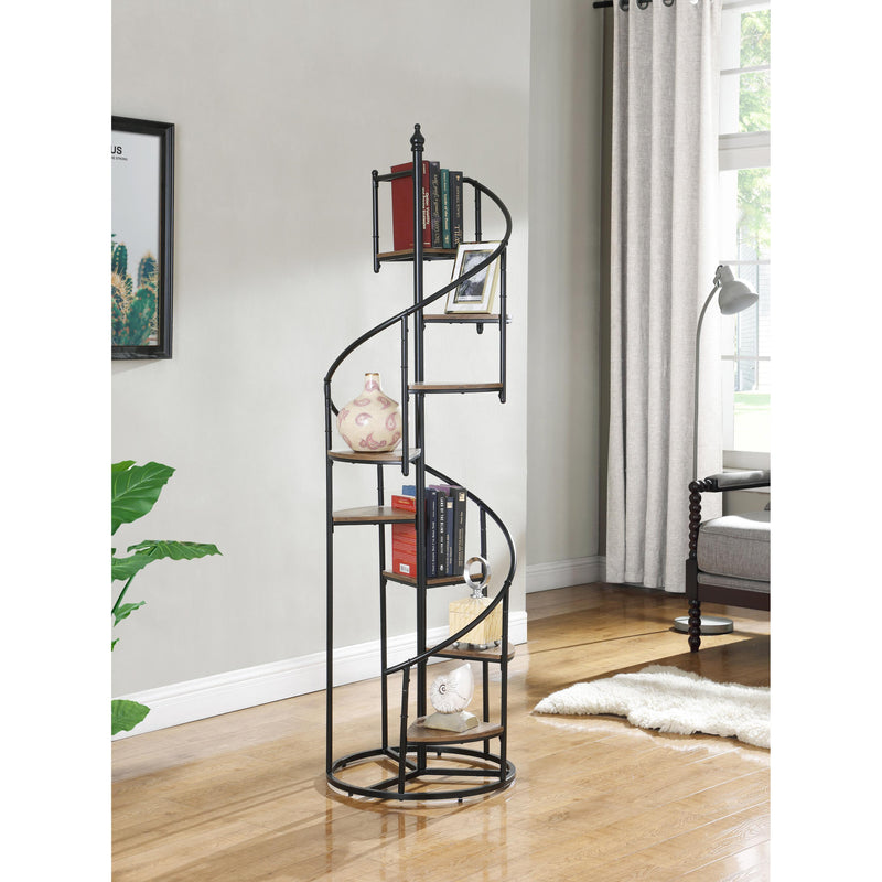  Coaster Furniture Roseglen 805675 69-inch 8-shelf Staircase Bookshelf - Rustic Brown IMAGE 5