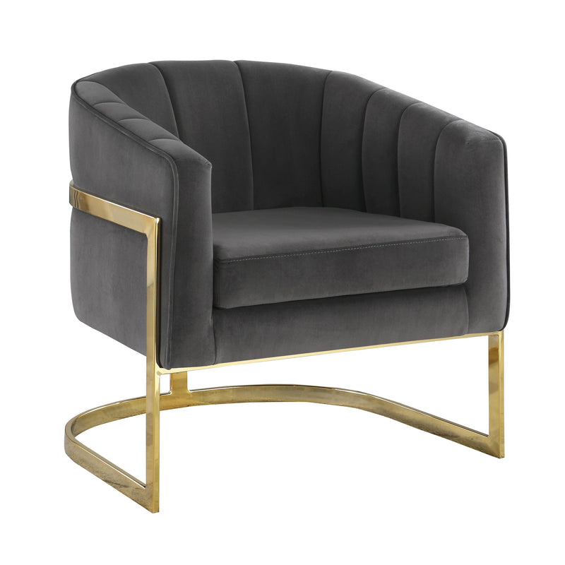  Coaster Furniture Alamor 903039 Upholstered Barrel Back Accent Chair - Dark Grey IMAGE 1