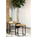  Coaster Furniture Adger 935844 2-piece Hexagonal Nesting Tables - Natural and Black IMAGE 6