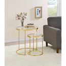  Coaster Furniture Maylin 935936 2-piece Round Glass Top Nesting Table Set - Gold IMAGE 7
