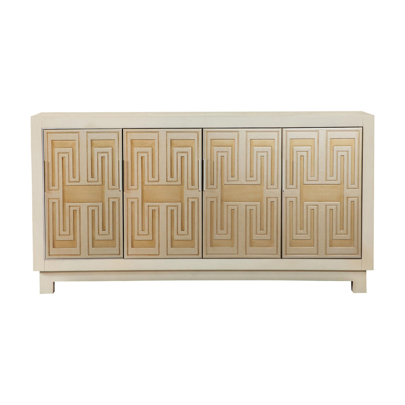  Coaster Furniture Voula 953416 4-door Wood Accent Storage Cabinet - White and Gold IMAGE 1