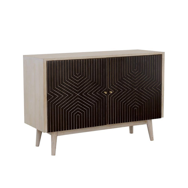  Coaster Furniture Ixora 953430 2-door Wood Accent Cabinet - White Washed and Black IMAGE 1