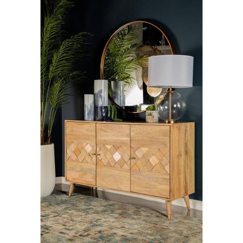  Coaster Furniture Alyssum 953460 3-door Mango Wood Accent Cabinet - Natural IMAGE 5