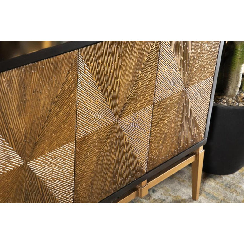  Coaster Furniture Zira 953497 4-door Wood Parquet Storage Accent Cabinet - Brown IMAGE 4