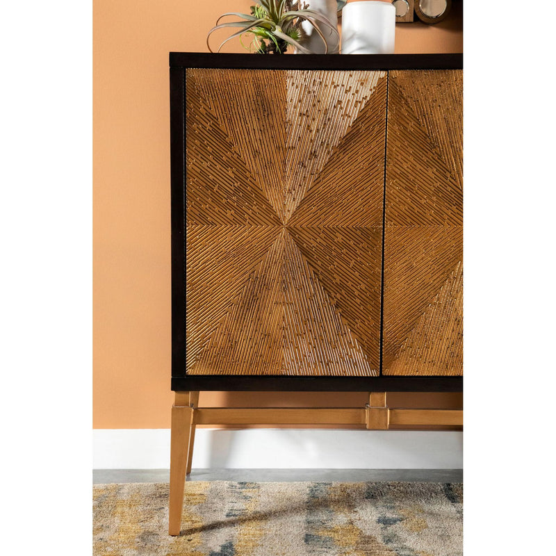  Coaster Furniture Zira 953497 4-door Wood Parquet Storage Accent Cabinet - Brown IMAGE 9