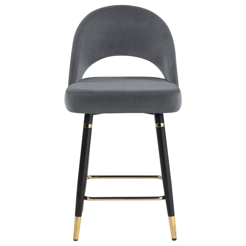  Coaster Furniture Lindsey 192549 Velvet Upholstered Counter Chair - Grey IMAGE 2