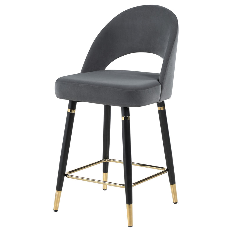  Coaster Furniture Lindsey 192549 Velvet Upholstered Counter Chair - Grey IMAGE 3