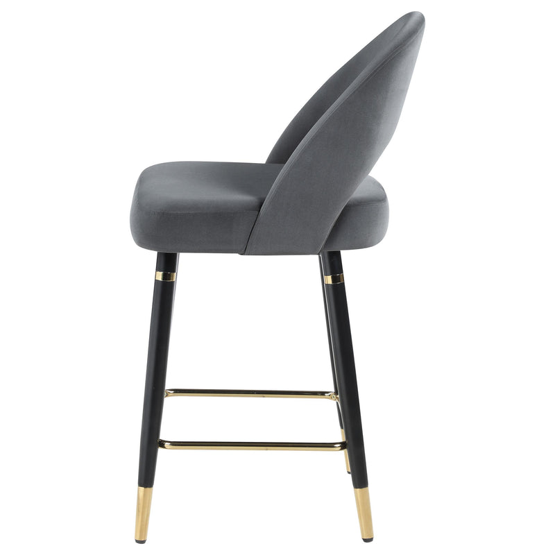  Coaster Furniture Lindsey 192549 Velvet Upholstered Counter Chair - Grey IMAGE 4