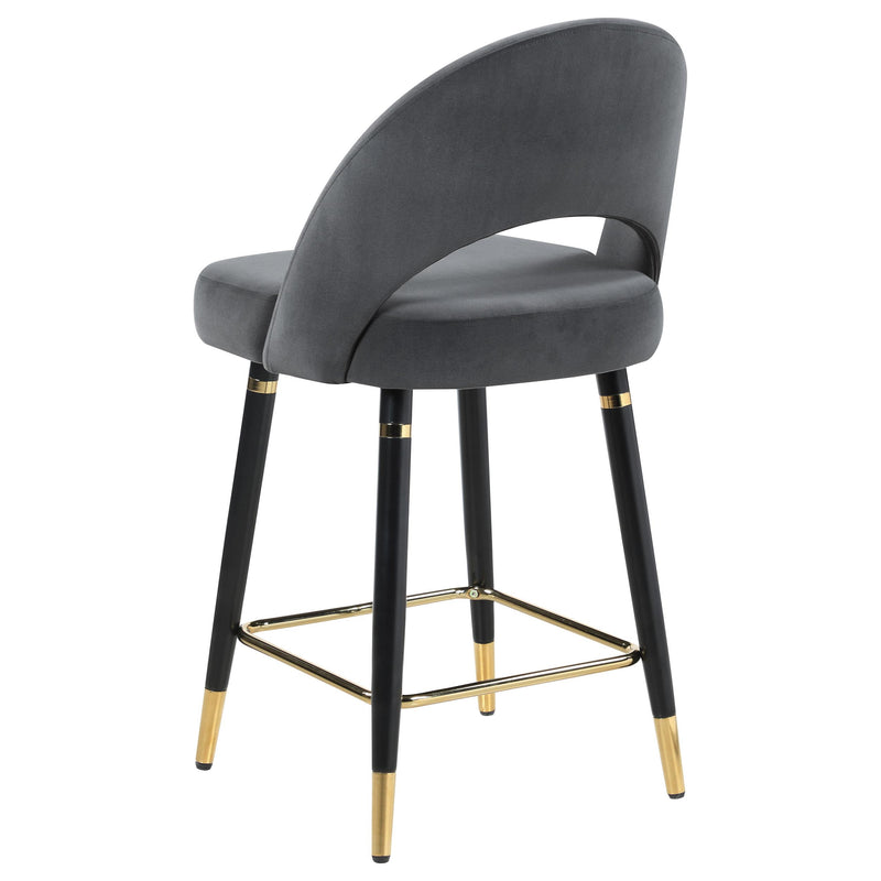  Coaster Furniture Lindsey 192549 Velvet Upholstered Counter Chair - Grey IMAGE 5