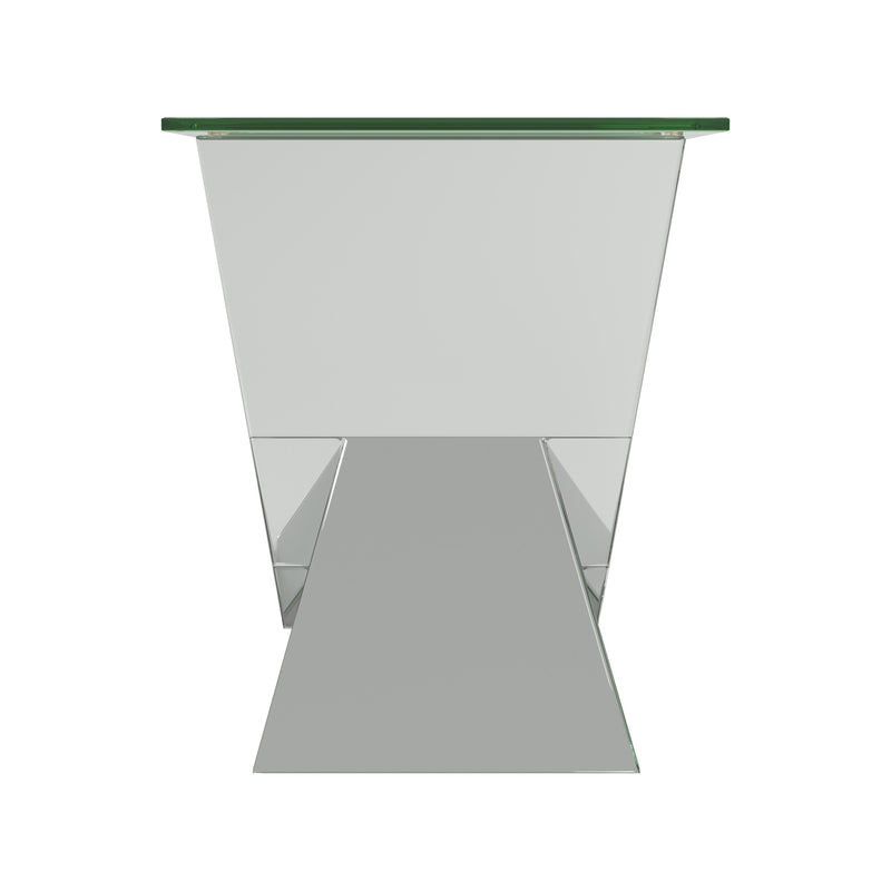  Coaster Furniture Taffeta 723447 Glass Top Mirrored Acrylic End Table - Silver IMAGE 3