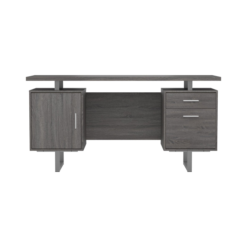 Coaster Furniture Lawtey 800521 60-inch 2-Drawer Office Computer Desk - Weathered Grey IMAGE 3