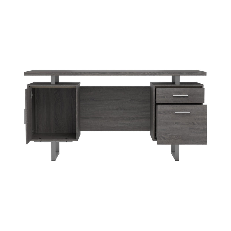  Coaster Furniture Lawtey 800521 60-inch 2-Drawer Office Computer Desk - Weathered Grey IMAGE 4