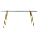  Coaster Furniture Gilman 190621GLD Rectangular 64-inch Glass Top Dining Table - Gold IMAGE 2