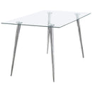  Coaster Furniture Gilman 190621CHR Rectangular 64-inch Glass Top Dining Table - Chrome IMAGE 1