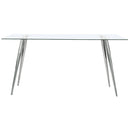  Coaster Furniture Gilman 190621CHR Rectangular 64-inch Glass Top Dining Table - Chrome IMAGE 2