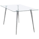  Coaster Furniture Gilman 190621CHR Rectangular 64-inch Glass Top Dining Table - Chrome IMAGE 3