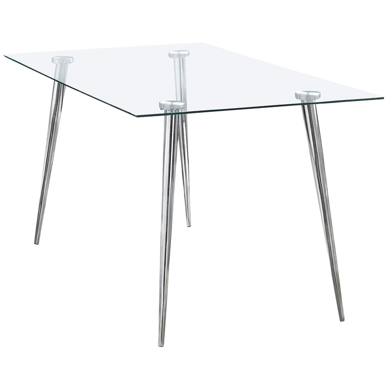 Coaster Furniture Gilman 190621CHR Rectangular 64-inch Glass Top Dining Table - Chrome IMAGE 3