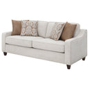  Coaster Furniture Christine 552061 Upholstered Sloped Arm Sofa - Beige IMAGE 3
