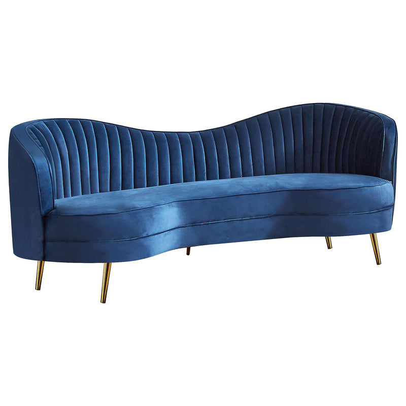  Coaster Furniture Sophia 506861 Upholstered Channel Tufted Sofa - Blue IMAGE 1