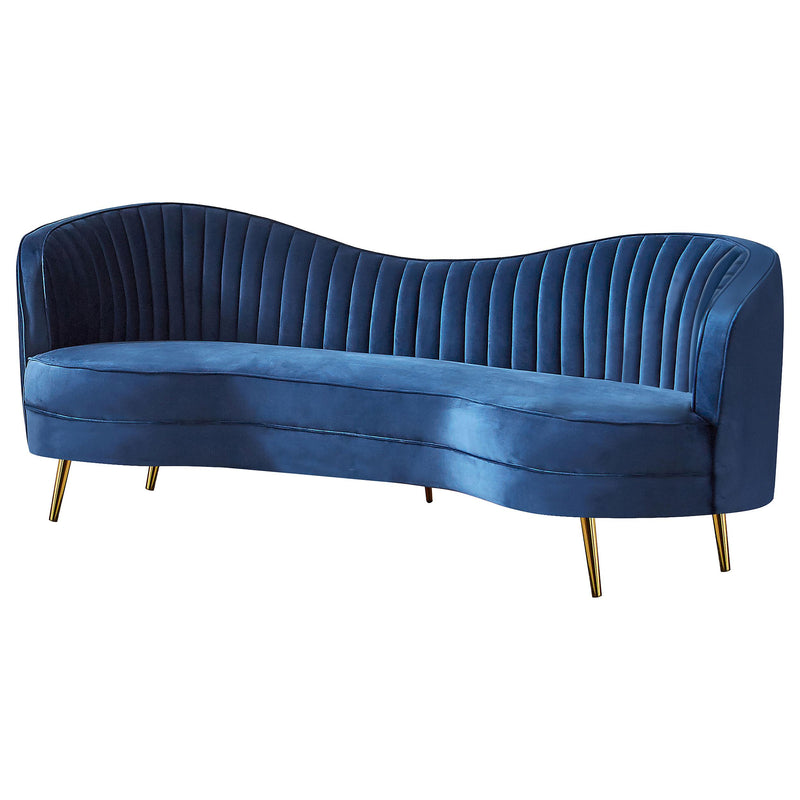  Coaster Furniture Sophia 506861 Upholstered Channel Tufted Sofa - Blue IMAGE 3