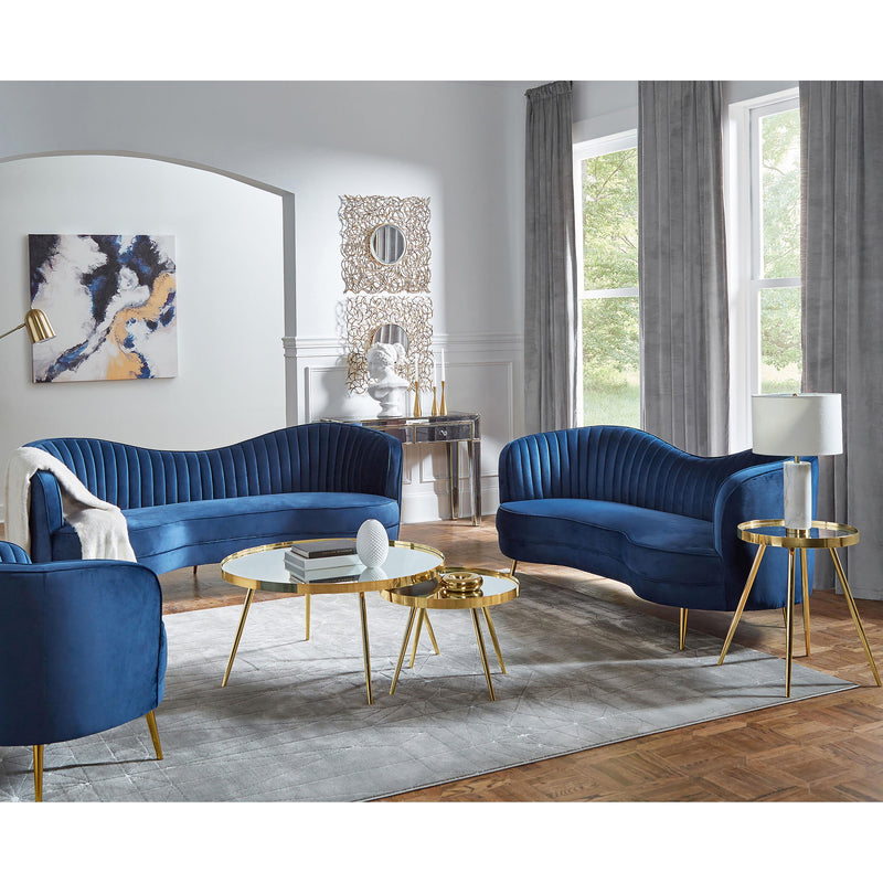  Coaster Furniture Sophia 506861 Upholstered Channel Tufted Sofa - Blue IMAGE 8