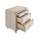  Coaster Furniture Antonella 223522 Upholstered 3-Drawer Nightstand - Ivory and Camel IMAGE 2