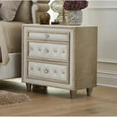  Coaster Furniture Antonella 223522 Upholstered 3-Drawer Nightstand - Ivory and Camel IMAGE 3
