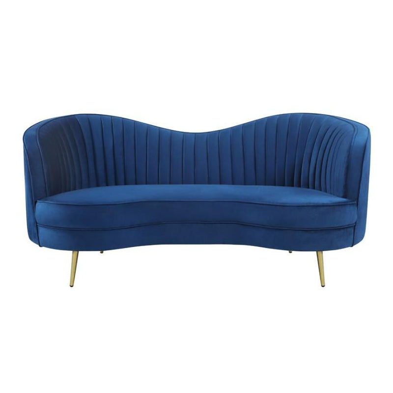  Coaster Furniture Sophia 506862 Upholstered Channel Tufted Loveseat - Blue IMAGE 2