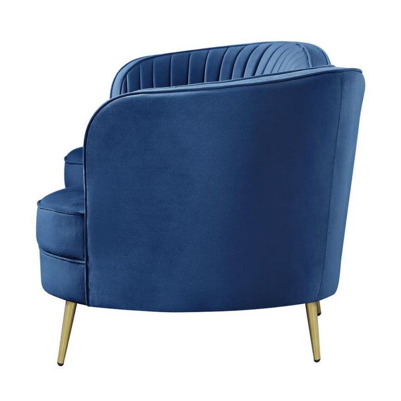  Coaster Furniture Sophia 506862 Upholstered Channel Tufted Loveseat - Blue IMAGE 3