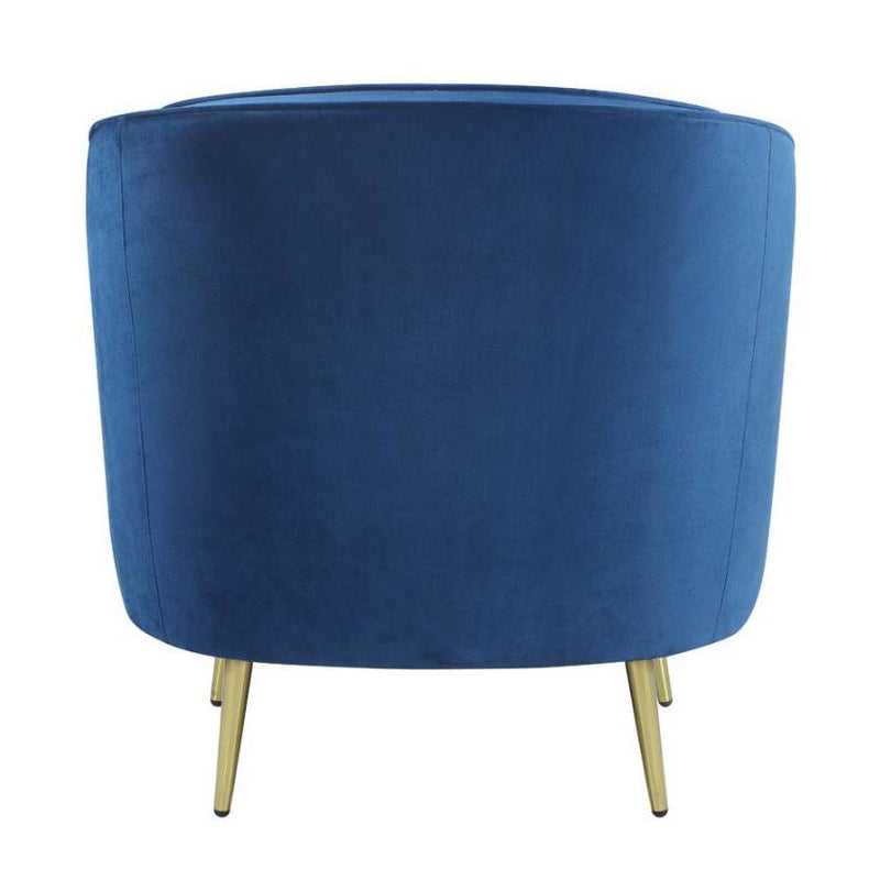  Coaster Furniture Sophia 506863 Upholstered Channel Tufted Barrel Accent Chair - Blue IMAGE 4