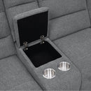  Coaster Furniture David 609620 Upholstered Reclining Sectional Sofa - Smoke IMAGE 11