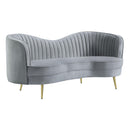  Coaster Furniture Sophia 506865 Upholstered Channel Tufted Loveseat - Grey IMAGE 1