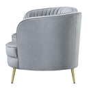  Coaster Furniture Sophia 506865 Upholstered Channel Tufted Loveseat - Grey IMAGE 3