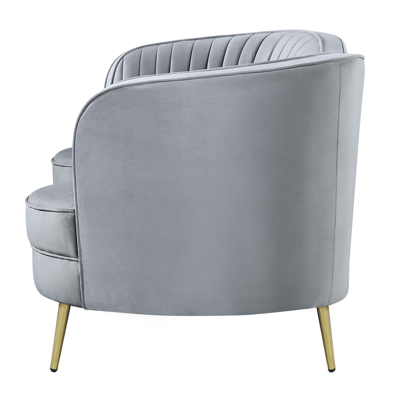  Coaster Furniture Sophia 506865 Upholstered Channel Tufted Loveseat - Grey IMAGE 3