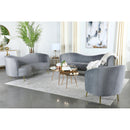  Coaster Furniture Sophia 506865 Upholstered Channel Tufted Loveseat - Grey IMAGE 5