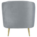  Coaster Furniture Sophia 506866 Upholstered Channel Tufted Barrel Accent Chair - Grey IMAGE 5