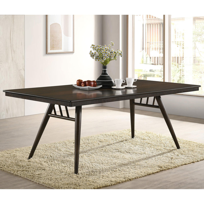  Coaster Furniture Wes 115271 Rectangular 80-inch Wood Dining Table - Dark Walnut IMAGE 4