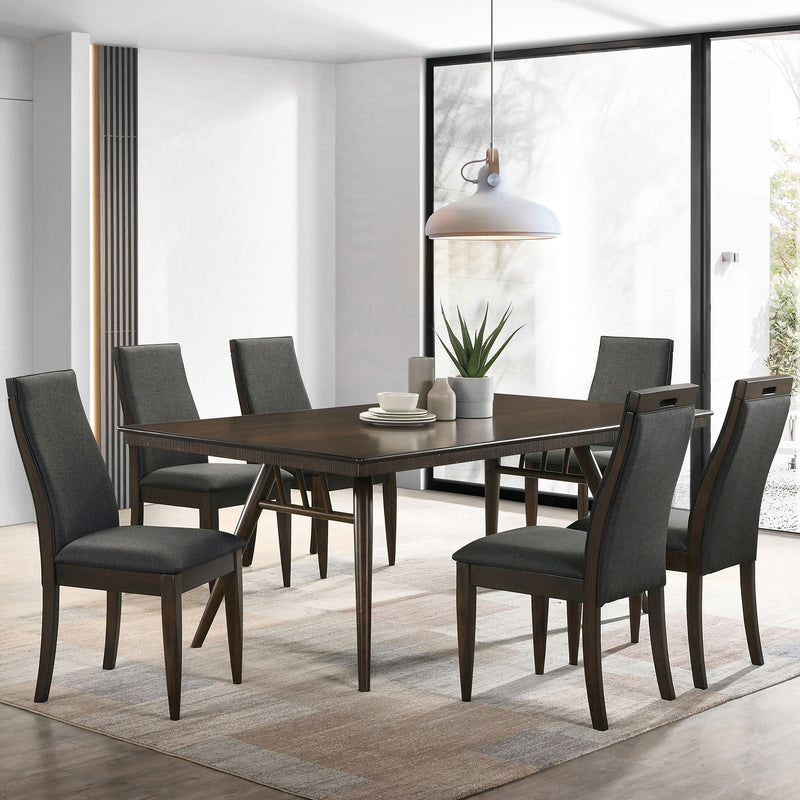  Coaster Furniture Wes 115271 Rectangular 80-inch Wood Dining Table - Dark Walnut IMAGE 5