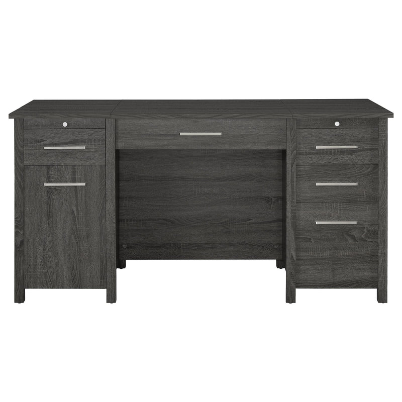  Coaster Furniture Dylan 801576 60-inch 4-Drawer Lift Top Office Desk - Weathered Grey IMAGE 3